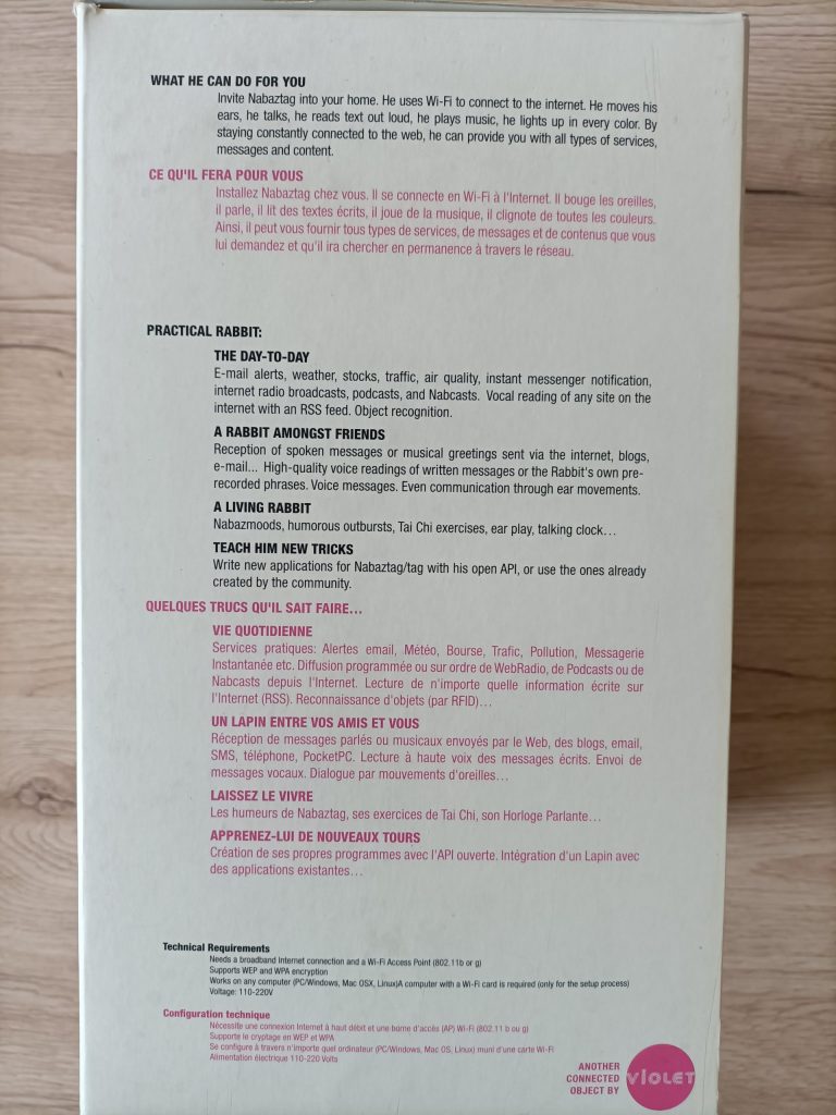 coté boite Nabaztag série limitée by André