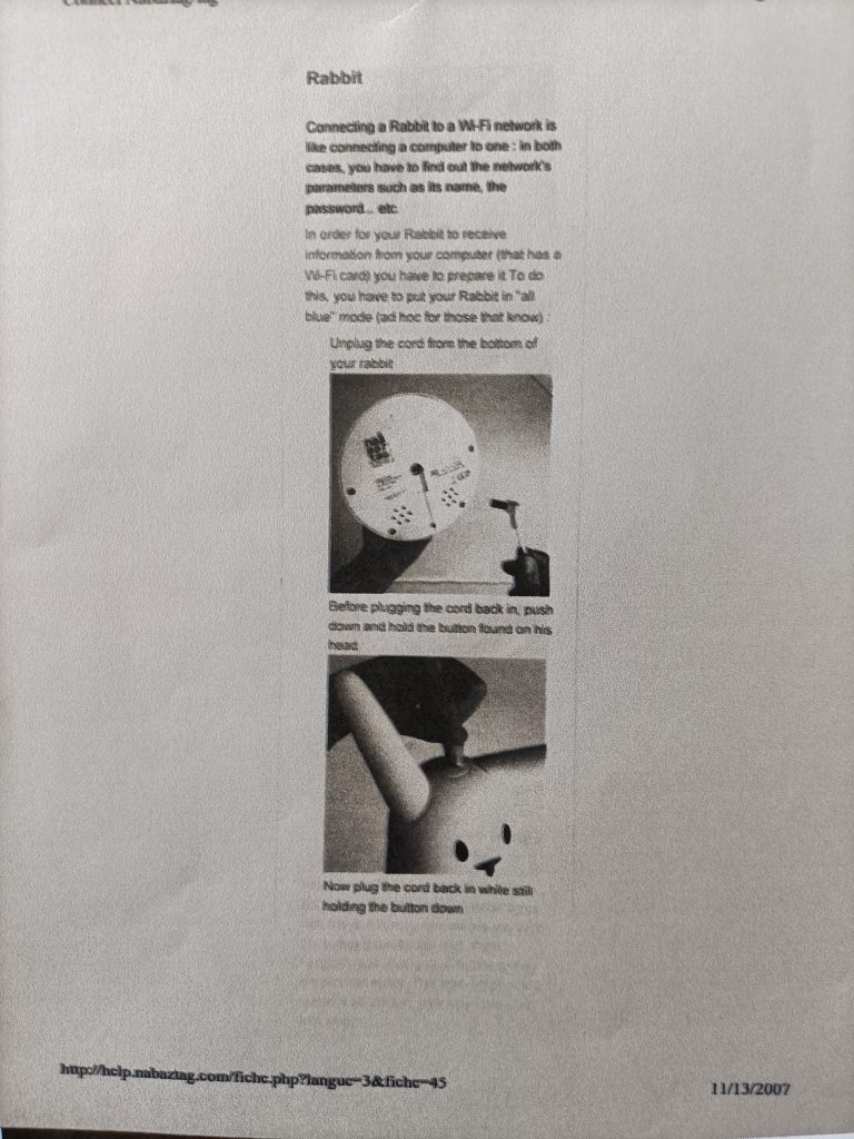 documents instalation nabaztag