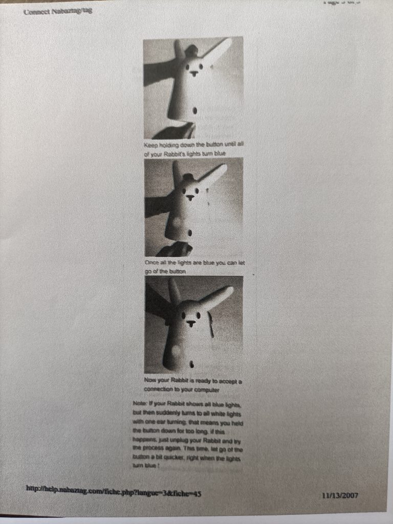 documents instalation nabaztag:tag violet