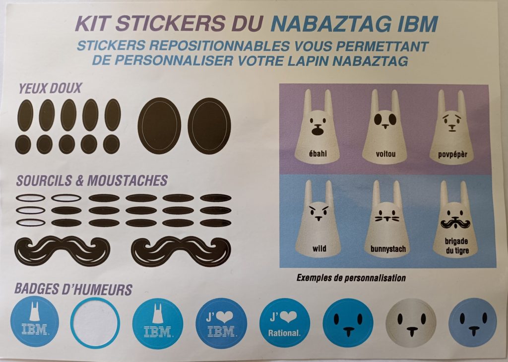 stickers nabaztag IBM rational